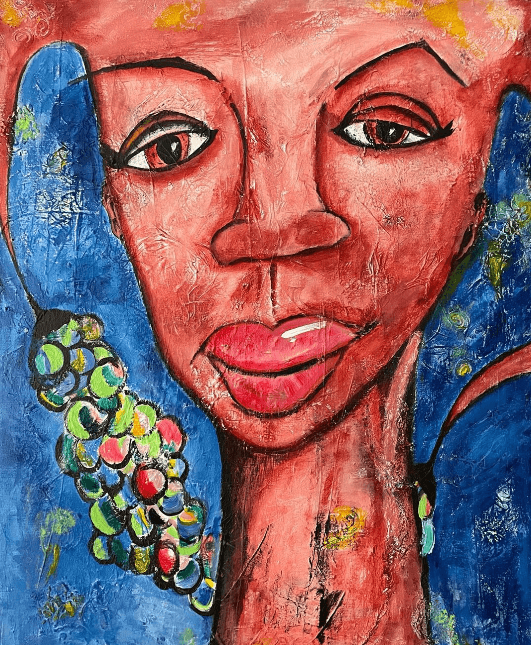 Candy Monster - Mixed Media på canvas - 90x60 pris: 4800kr Candy Monster - Mixed Media på canvas - 90x60 pris: 4800kr